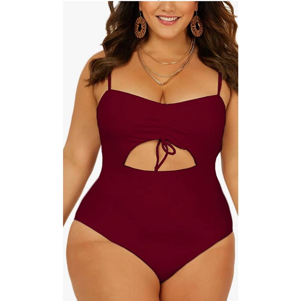 Women’s Plus Size Cut Out One Piece Swimsuit - Size X-Large